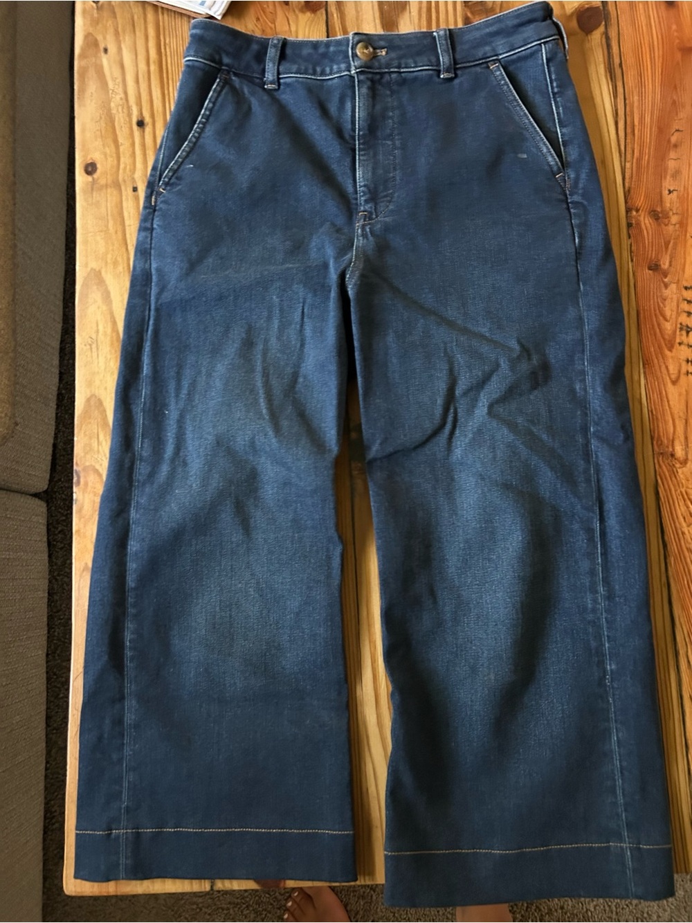 J. Crew Relaxed Wide-Leg Jeans in Indigo Blue